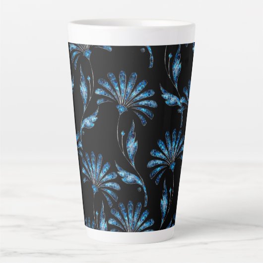 Tasse Latte Flore bleu brillant (Devant)