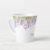 Tasse Latte Flore d'aquarelle de Nana Purple Wisteria (Angle gauche)
