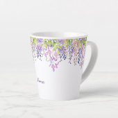 Tasse Latte Flore d'aquarelle de Nana Purple Wisteria (Angle droit)