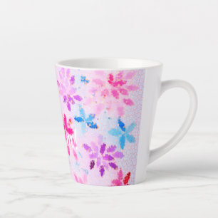Tasse Latte Flore de mosaïque inspirante "Rêve !" Artistique