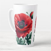 Tasse Latte Flore de pavot rouge (Angle gauche)