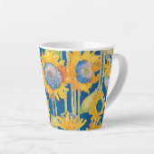 Tasse Latte Flore de tournesol bleu (Angle droit)