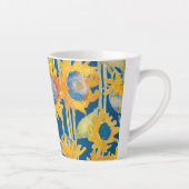 Tasse Latte Flore de tournesol bleu (Droite)