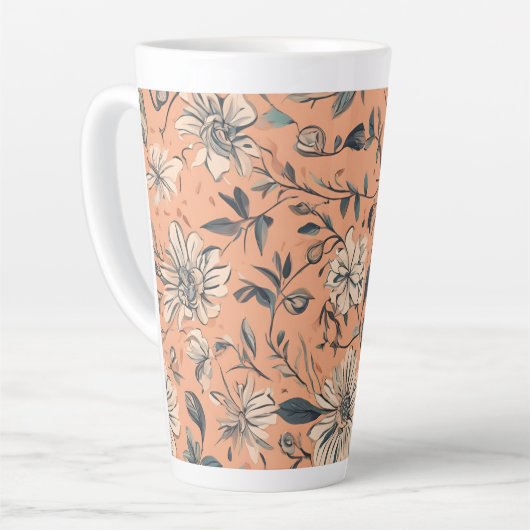 Tasse Latte Flore design grand (Angle gauche)