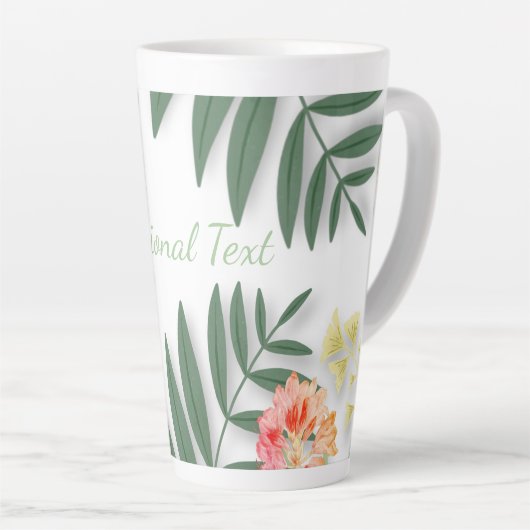 Tasse Latte Flore tropicale (Angle droit)