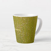 Tasse Latte Flore verte multicolore personnalisée (Angle droit)
