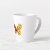 Tasse Latte Flower Butterfly with Yellow California Poppy (Angle droit)