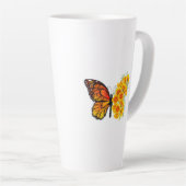Tasse Latte Flower Butterfly with Yellow California Poppy (Angle droit)
