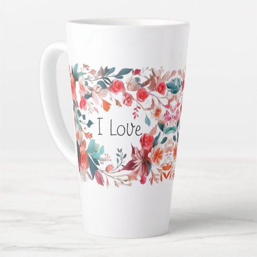 Tasse Latte flowers (Angle gauche)