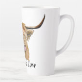 Tasse Latte Fluffy Red Highland Cow Art numérique original  (Droite)