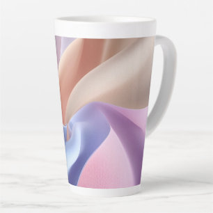 Tasse Latte Flux de tissu pastel abstrait avec des courbes dou