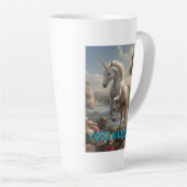 Tasse Latte Flux Unicorne Blanc Personnalisé (Angle droit)