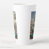 Tasse Latte Flux Unicorne Blanc Personnalisé (Devant)