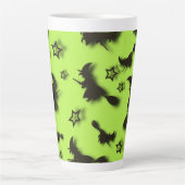 Tasse Latte Flying witch among stars at Halloween night 3D  (Devant)