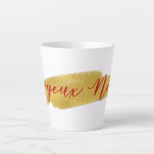 Tasse Latte Foil or moderne Joyeux Noel Noël (Devant)