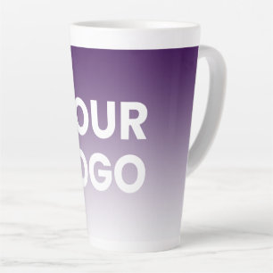 Tasse Latte Fond de couleur Dégradé blanc et votre logo