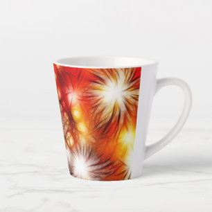 Tasse Latte Fond d'étoiles de feux d'artifice abstraits