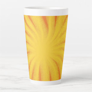 Tasse Latte Fond Éclat de Soleil Jaune – Texture Rétro Vintage