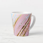 Tasse Latte Fond rose texturé (Angle droit)