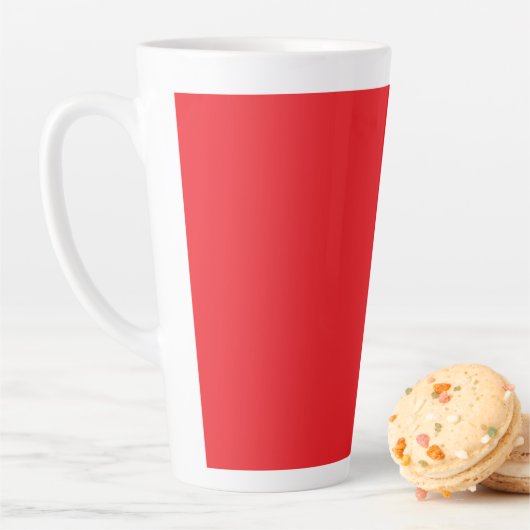 Tasse Latte Fond uni rouge solide (En situation)