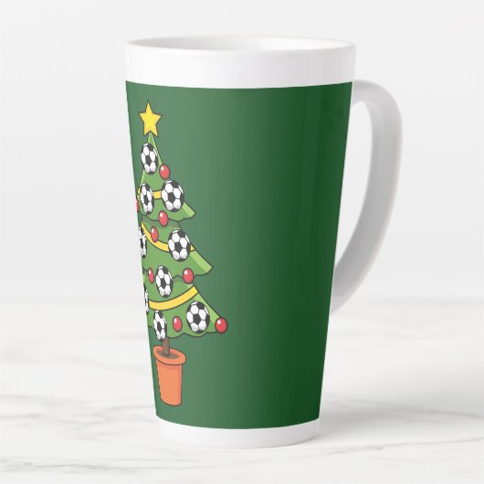 Tasse Latte Football Football Arbre de Noël (Angle droit)