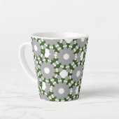 Tasse Latte Forest Green Grey White Cercles connectés Motif (Angle gauche)
