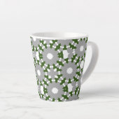 Tasse Latte Forest Green Grey White Cercles connectés Motif (Angle droit)