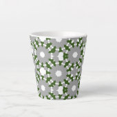 Tasse Latte Forest Green Grey White Cercles connectés Motif (Devant)