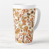 Tasse Latte Forêt automnale sur blanc (Angle droit)