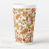 Tasse Latte Forêt automnale sur blanc (Devant)