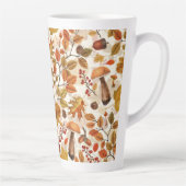 Tasse Latte Forêt automnale sur blanc (Droite)