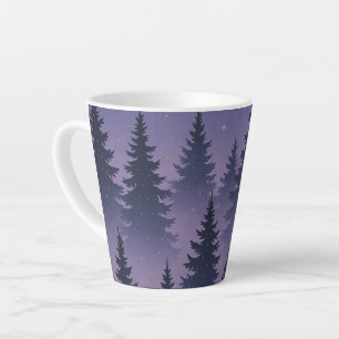 Tasse Latte Forêt de minuit sous les étoiles – Pin