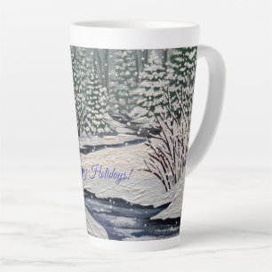 Tasse Latte Forêt de Noël calme