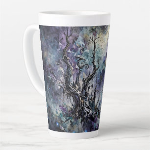 Tasse Latte Forêt Hantée Arbres Surréalistes Mystiques Champig