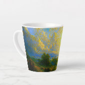 Tasse Latte Forêt Mystique Abstraite  (Angle gauche)