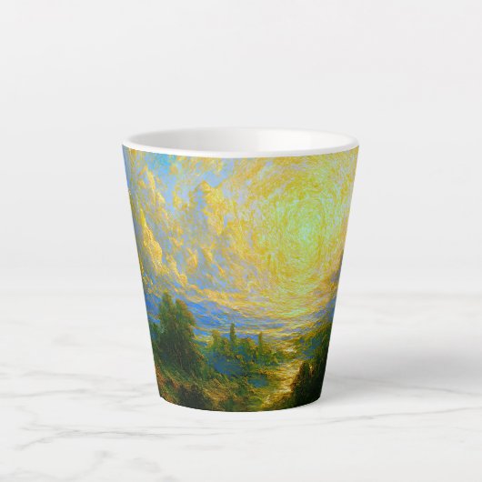 Tasse Latte Forêt Mystique Abstraite  (Devant)