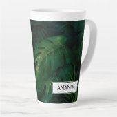 Tasse Latte Forêt tropicale tropicale feuillage vert (Angle droit)