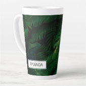 Tasse Latte Forêt tropicale tropicale feuillage vert (Angle gauche)