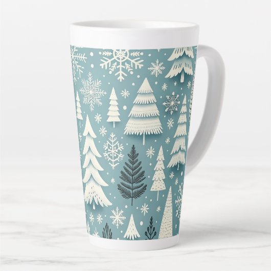 Tasse Latte Forêt Whimsy d'hiver (Angle droit)