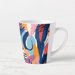Tasse Latte Formes Abstraites Modernes Vibrantes Motif