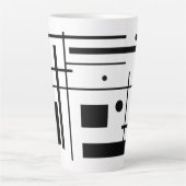 Tasse Latte Formes Géométriques blanches sur la boue de lattes (Devant)