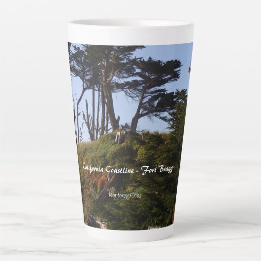 Tasse Latte Fort Bragg California Coastline Monterey Pines (Devant)