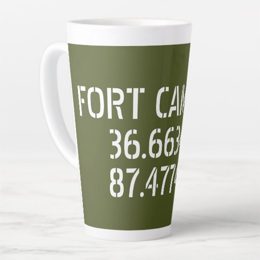 Tasse Latte Fort Campbell Latitude Longitude (Angle gauche)