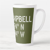 Tasse Latte Fort Campbell Latitude Longitude (Droite)