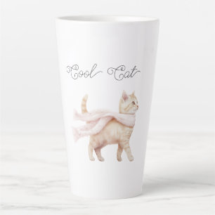 Tasse Latte Foulard Rose Blush Cool Cat