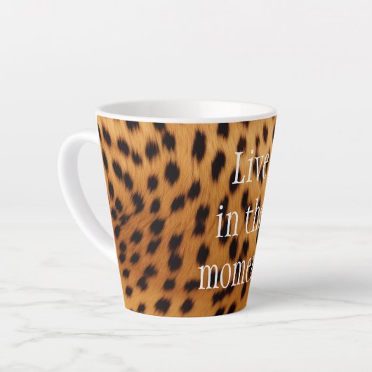 Tasse Latte Fourrure d'animal Guépard (Angle gauche)