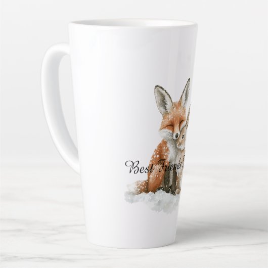 Tasse Latte Fox Bunny Rabbit Best Friends Forever (Angle gauche)