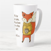 Tasse Latte Fox Sake nom et texte personnalisé Latte muette (Angle droit)