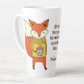 Tasse Latte Fox Sake nom et texte personnalisé Latte muette (Angle gauche)