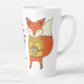 Tasse Latte Fox Sake nom et texte personnalisé Latte muette (Droite)